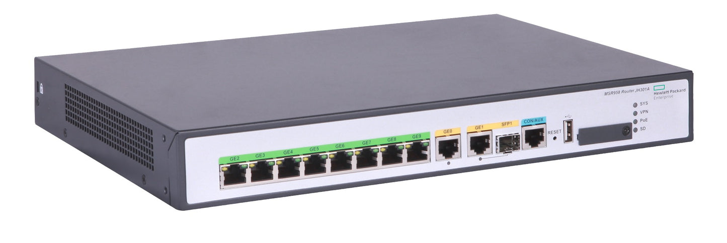 HPE JH301A | MSR958 Router, 2GbE WAN, 8GbE LAN, PoE, High Performance