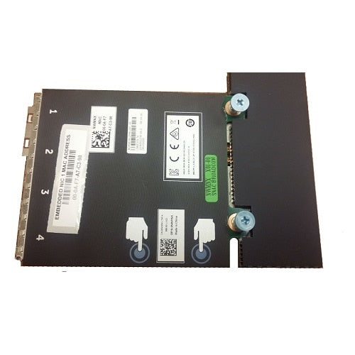 Dell 540-BBUR XH0CP fiber card black rectangular with connectors labels