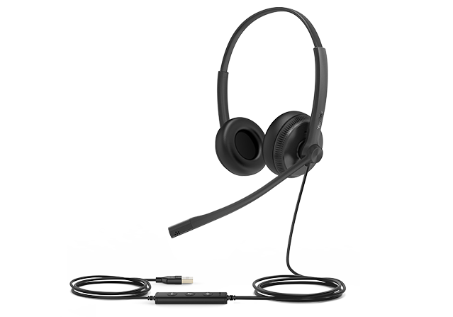 Yealink UH34-SE-D-MS special edition dual headset with noise-cancelling mic, USB-A cable