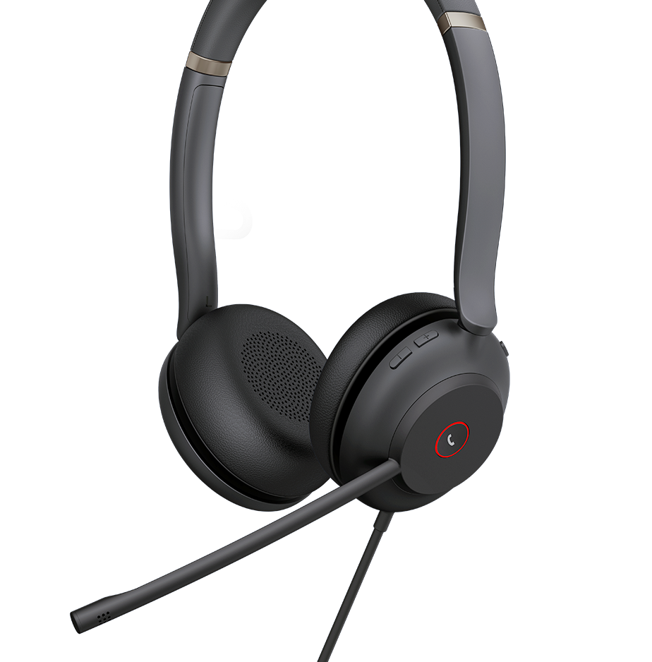 Yealink UH37-D-UC-C/A black stereo headset with gold headband and mic
