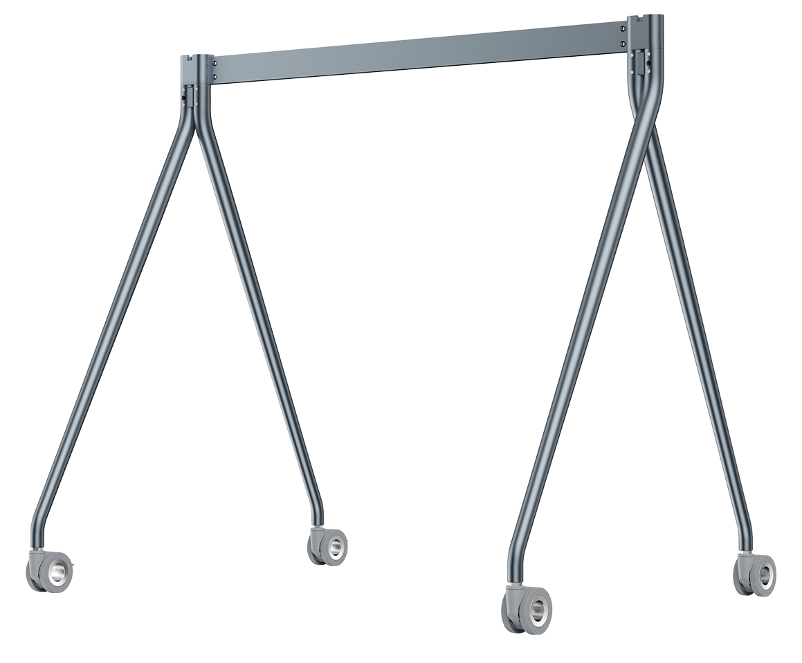 Yealink MB-FS-bar-650 cross bar gray metal crane frame with caster wheels
