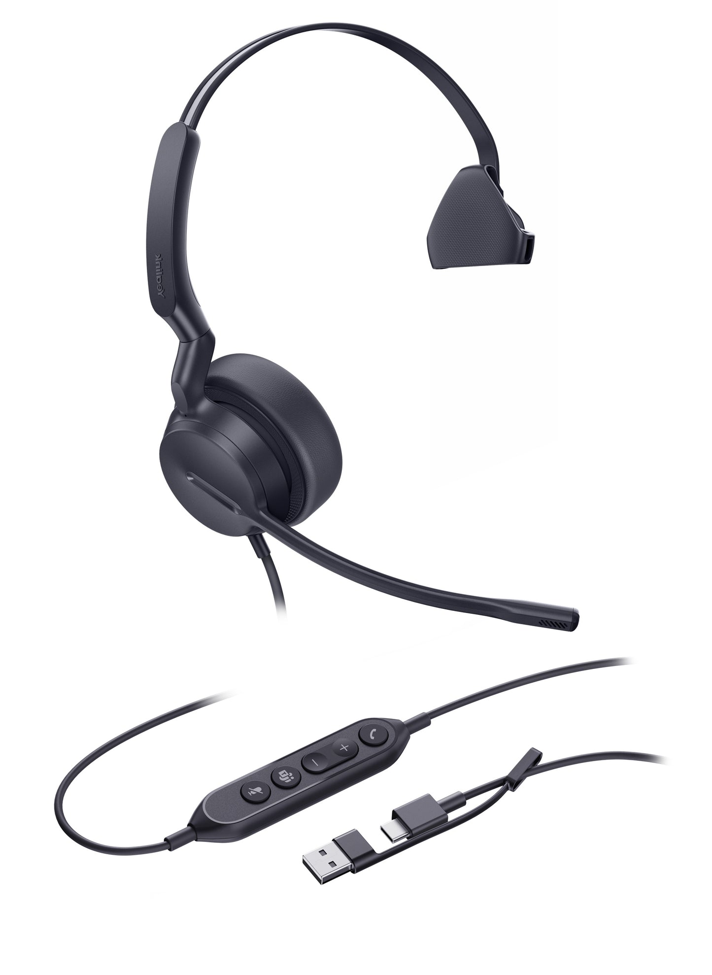 Yealink UH42-M-UC-CA mono UC USB-C/A headset with noise-canceling mic