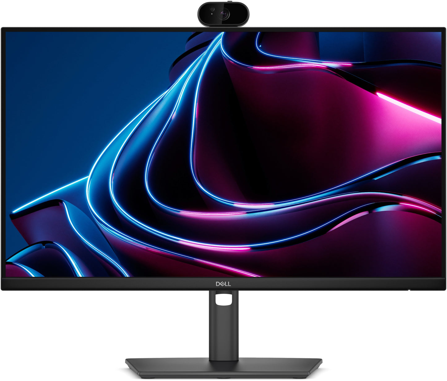 Black dell p2426hev 23.8 inch fhd ips monitor with sleek design integrated webcam 90w usb-c and ethernet ports