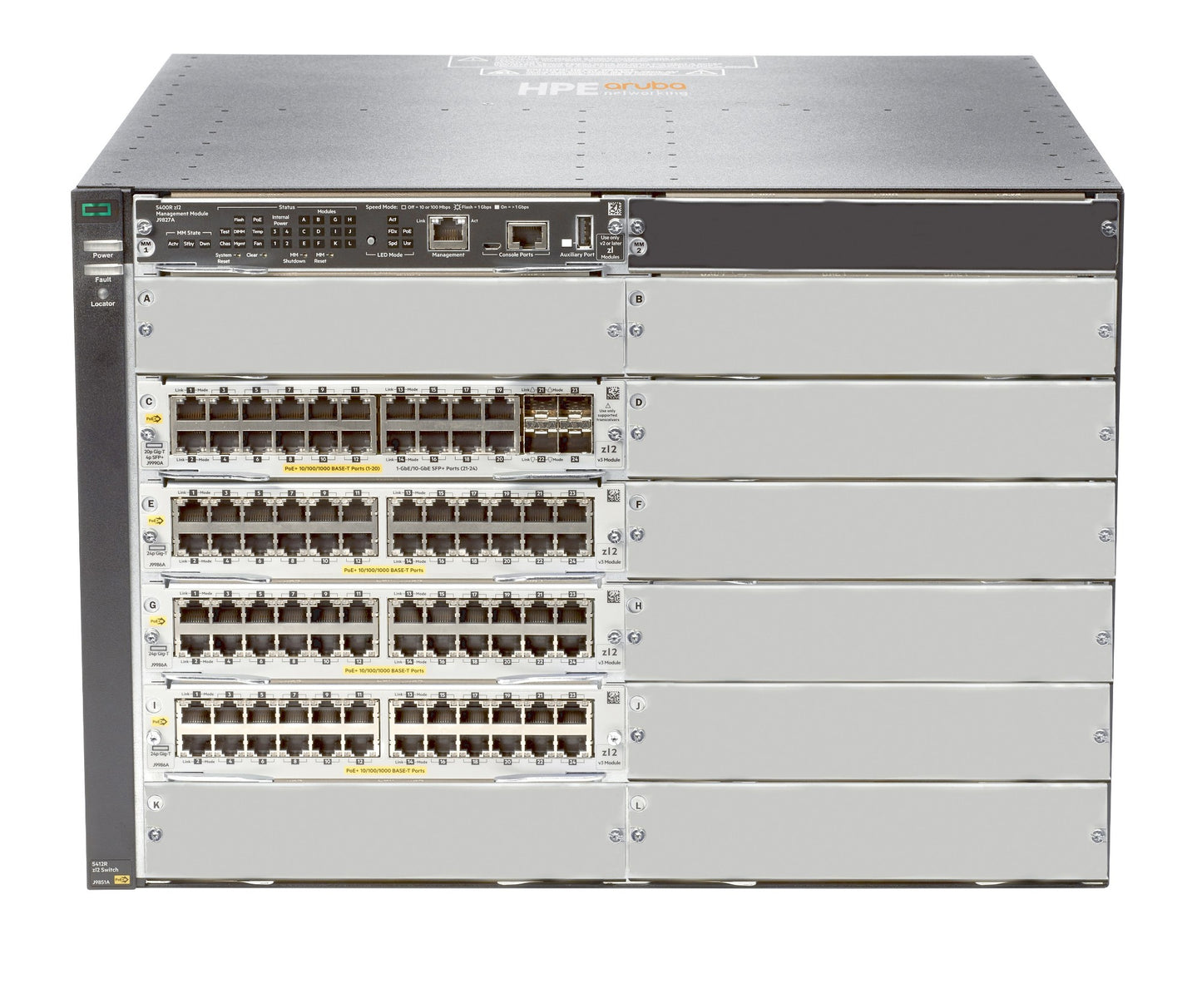 HPE JL001A | 5412R 92GT PoE+ 4 SFP+ L3 Switch, 10GbE Uplinks, No PSU