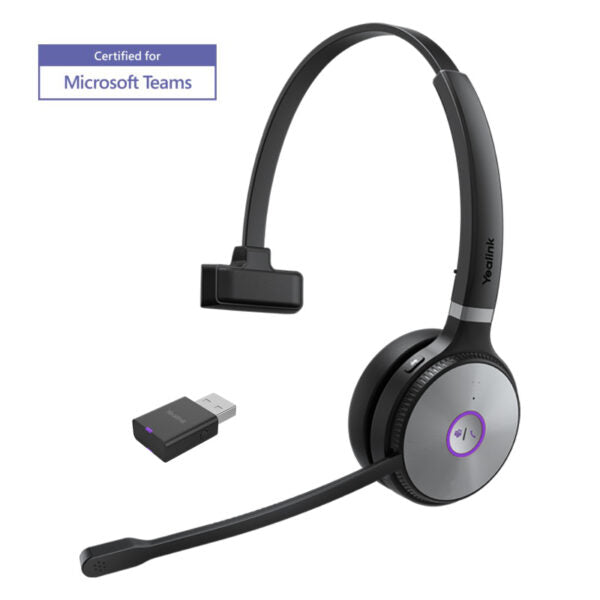 Yealink WH62-M-P-MS | Microsoft Certified DECT Wireless Headset, Mono, Teams Ready