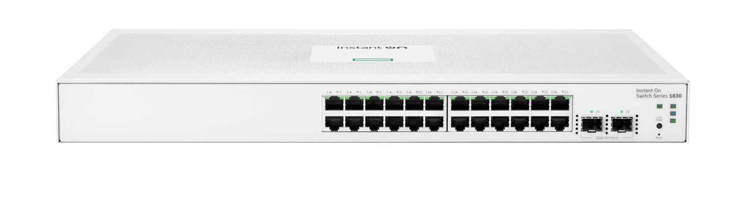 Aruba Instant On JL812A | Instant On 1830 24G 2SFP L2 Switch, 24 Gigabit Ports, 2 SFP Uplinks