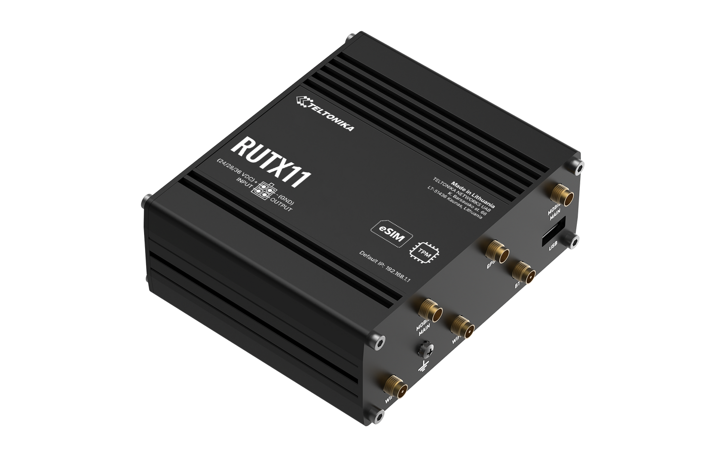 Teltonika RUTX11240000 | RUTX11 Industrial 4G LTE CAT6 eSIM Router, Dual-SIM, Wi-Fi 5
