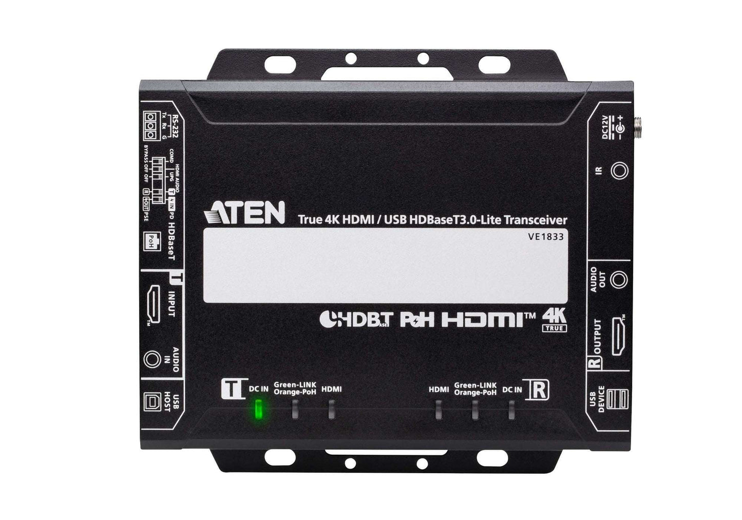 ATEN VE1833-AT-U | True 4K HDMI/USB 2.0 HDBaseT 3.0-Lite Transceiver with PoH, 4K@40m