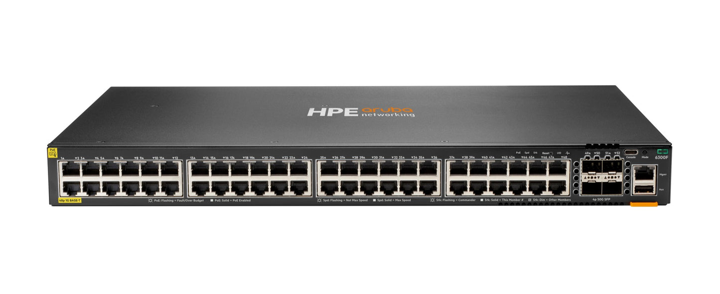 Aruba JL665A 48-port 1GbE PoE L3 switch, black with SFP56 uplinks
