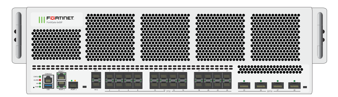 White Fortinet FortiGate 60DP with perforated front panel and Ethernet ports