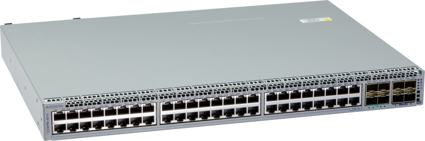 Arista CCS-722XPM-48Y4-2F gray metal switch with ports and lights