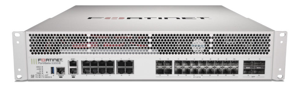 Fortinet FG-2201E | 4x40GE QSFP+, 20x10GE SFP+, 14xGE RJ45, Dual AC, 2x1TB SSD