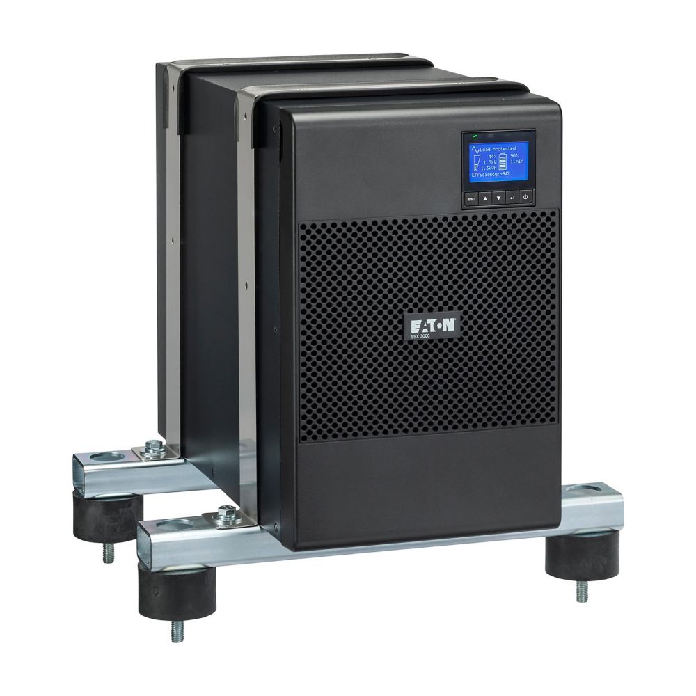 Black eaton srx 3000 uninterruptible power supply with perforated front panel and digital display for marine use