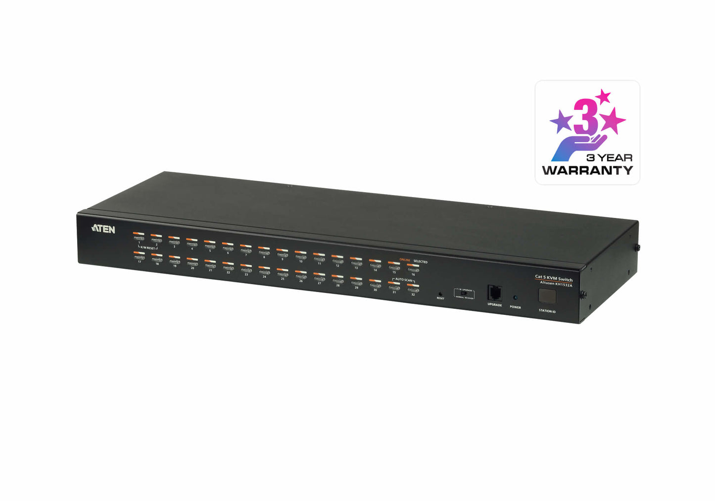 ATEN KH1532A-AX-U | KH1532A KVM Switch, 32 x Cat 5 KVM Ports, 1 x Console, Rackmount