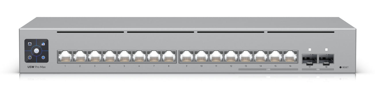 Ubiquiti USW-PRO-MAX-16 | Pro Max 16 L3 2.5G Ethernet, 16 x 2.5GbE Ports, 1U Switch