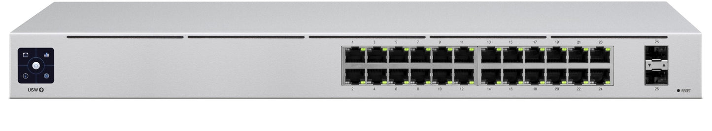 Ubiquiti USW-24 | UniFi USW-24 Managed L2 Switch, 24 x 1GbE Ports, 2x SFP, Fanless, Gen2