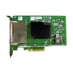 Dell 540-BBIW green PCIe Ethernet card with silver heatsink and fan