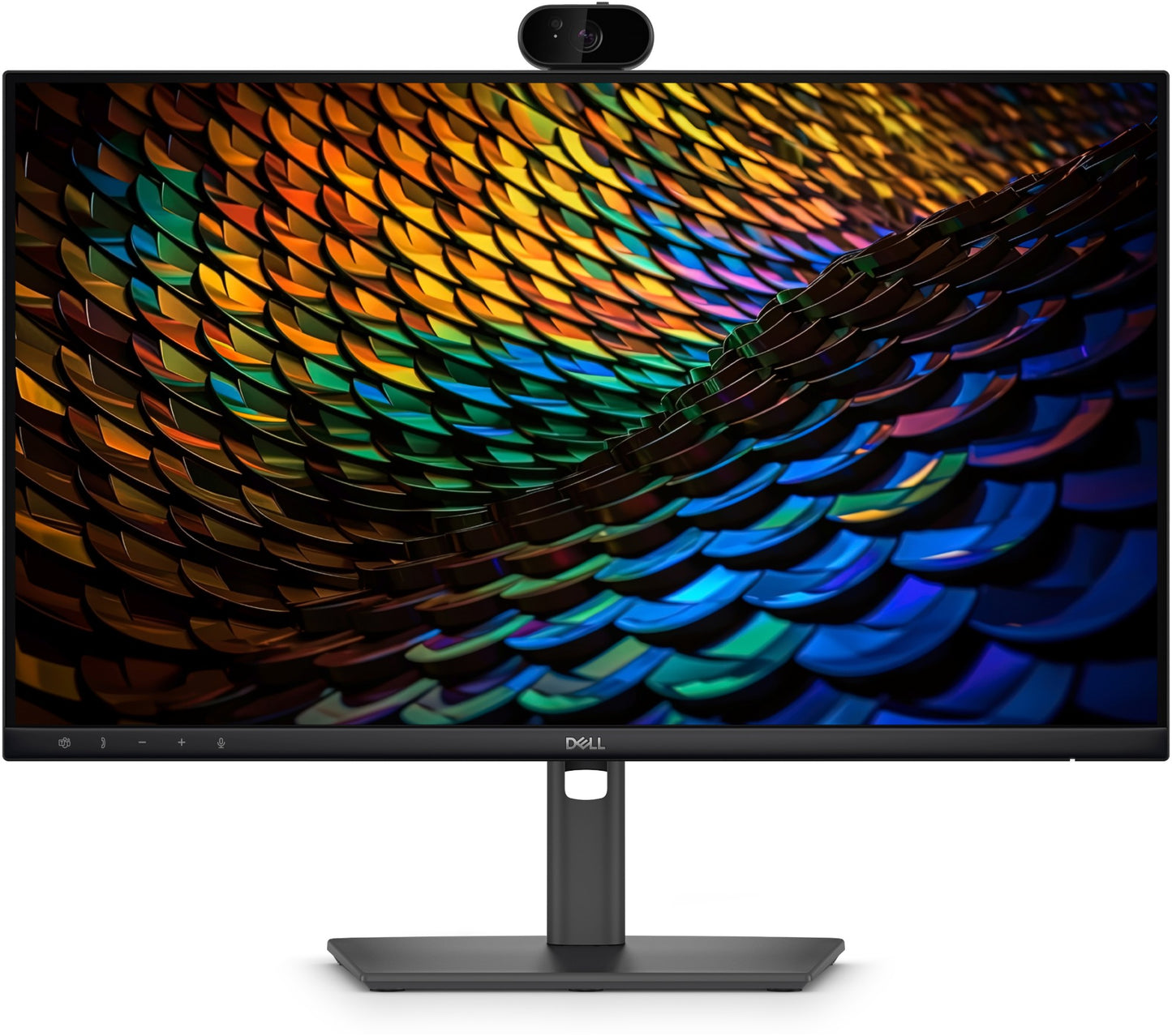 Black dell p2426heb 23.8 inch fhd ips conferencing monitor with integrated webcam speakers and height adjust