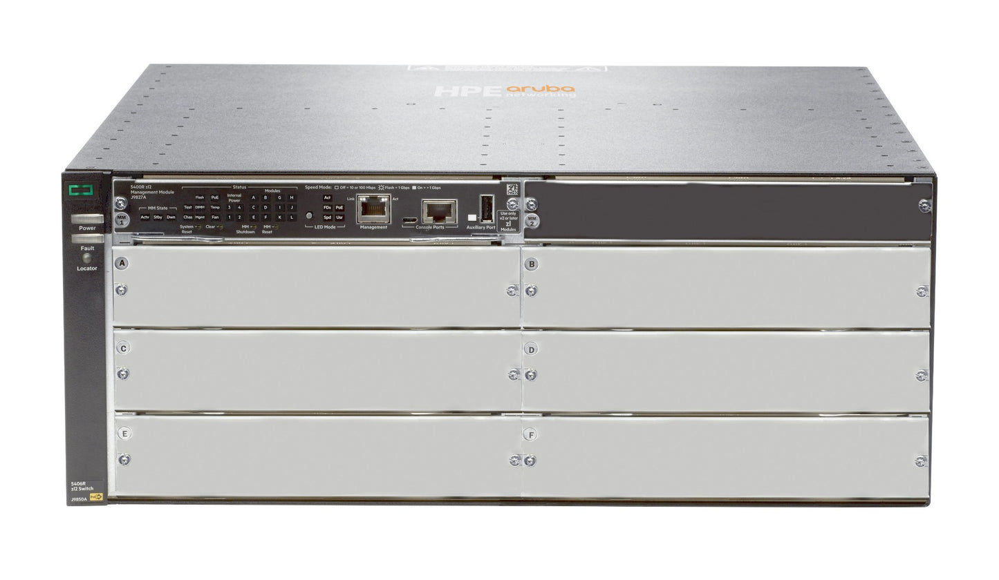Aruba J9821A | 5406R zl2 Switch, 48 x 1GbE Ports, 4x10G SFP+ Uplinks, Layer 3, PoE+