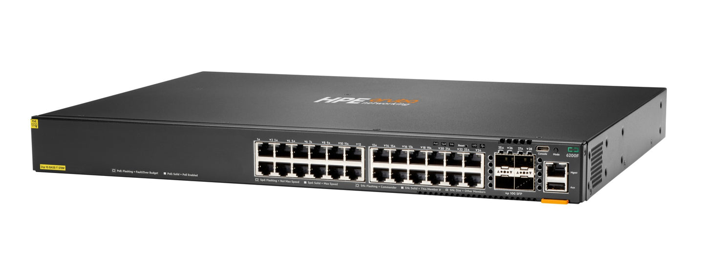 Aruba JL724B | CX 6200F 24G 4SFP+ L3 Managed Switch, 24 Gigabit Ports, 4 SFP+