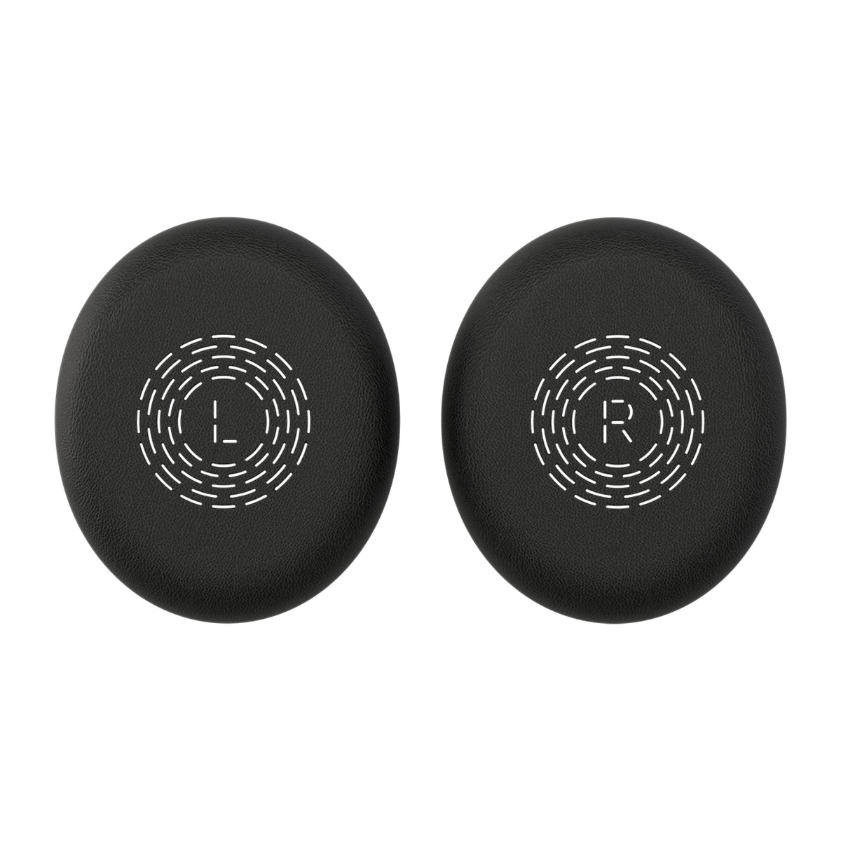 Black leather earpads with white l and r markings for jabra 14102-29 evolve3 65 flex replacement ear cushions