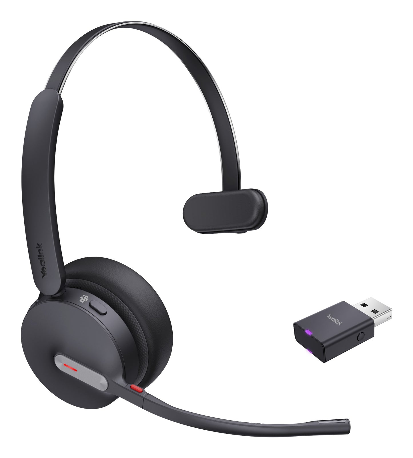 Yealink 1208687 | WH64 Hybrid Mono Teams Headset, Wireless, Bluetooth, Micro-USB