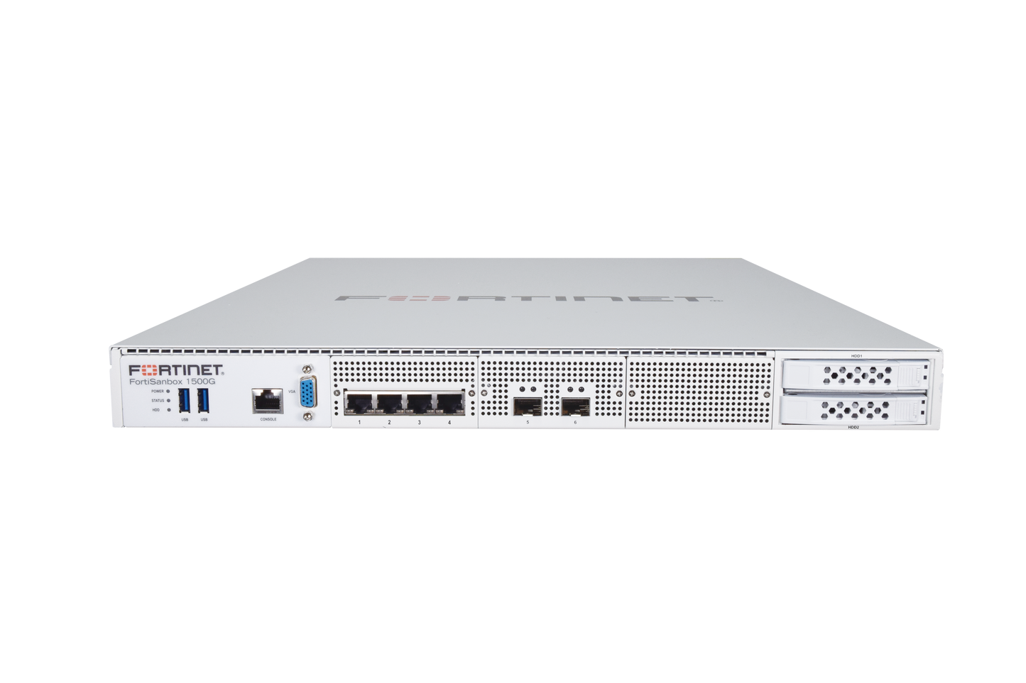 Fortinet FSA-1500G FortiSandbox-1500G appliance with ports and vents