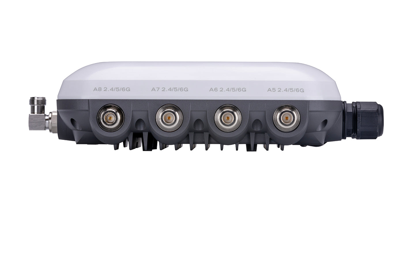Back of Fortinet FortiAP-432G-N with gray coax ports a6 a7 2.4/5g