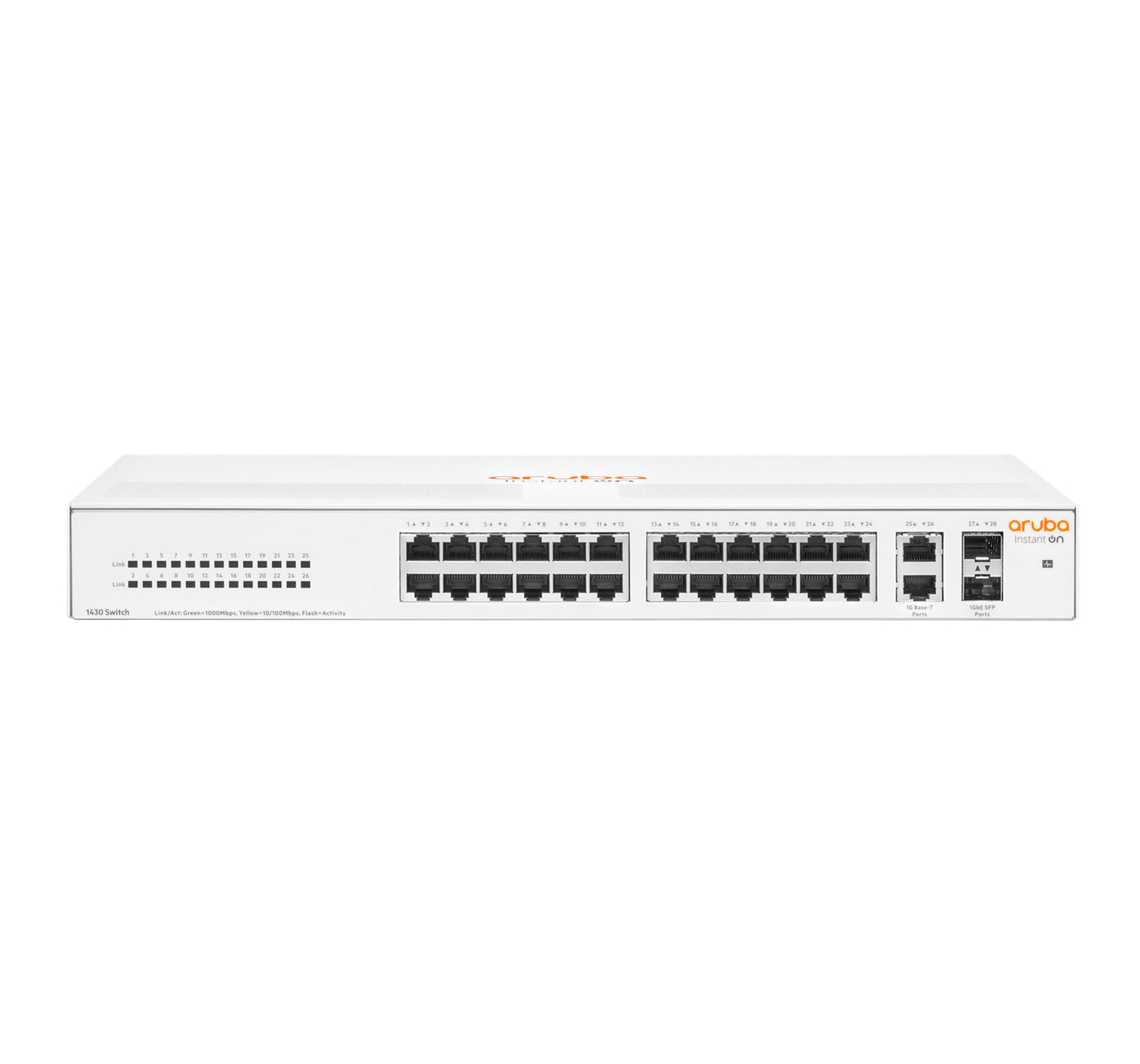 Aruba Instant On Instant On R8R50A#ABG | 1430 26-Port Gigabit Switch with 2 SFP Uplinks, Unmanaged