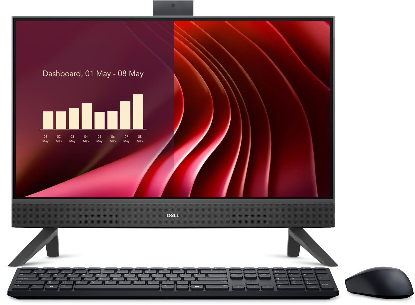 Dell EC24250 23.8’’ AIO PC black all-in-one with Core 7, sleek design