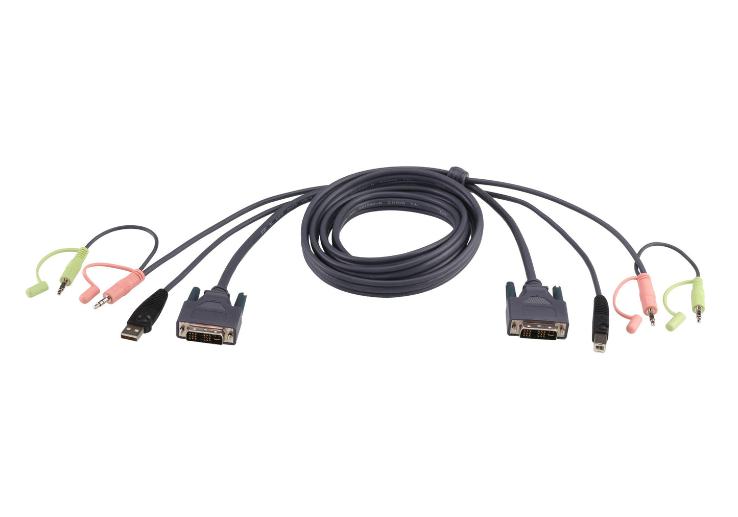 ATEN 2L-7D03U | DVI-D USB KVM Cable Series - 3 m, Single-Link DVI-D, USB 2.0, 3.5 mm Audio