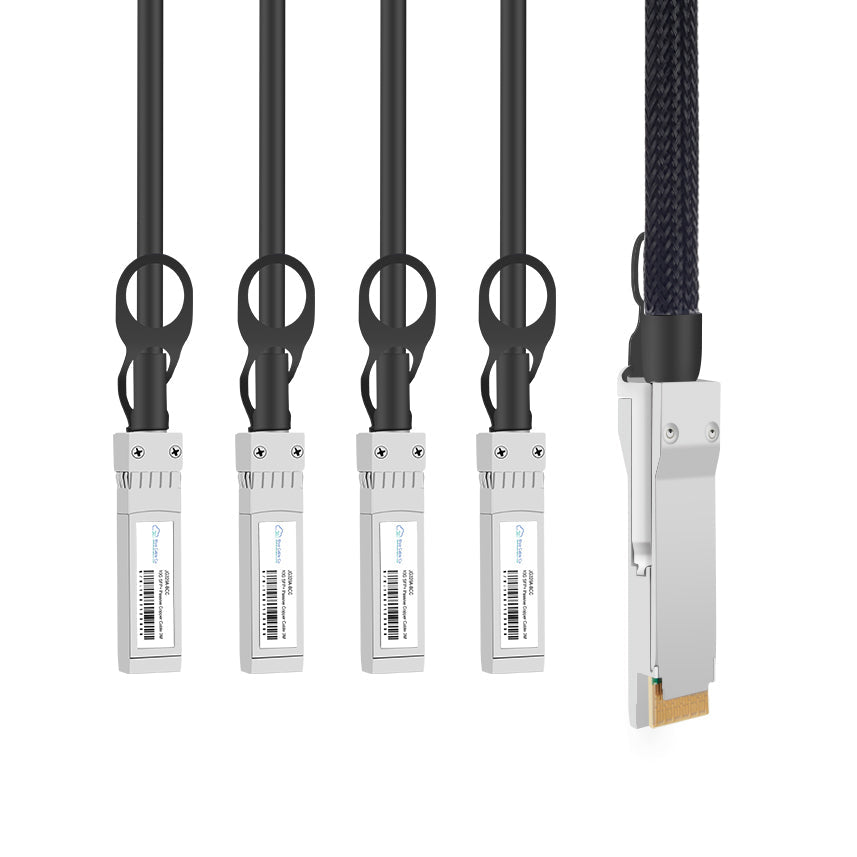 JG331A-BCC | Aruba Compatible 40GB QSFP to 4 x 10GB SFP+ Direct Attach Breakout Cable | 5M