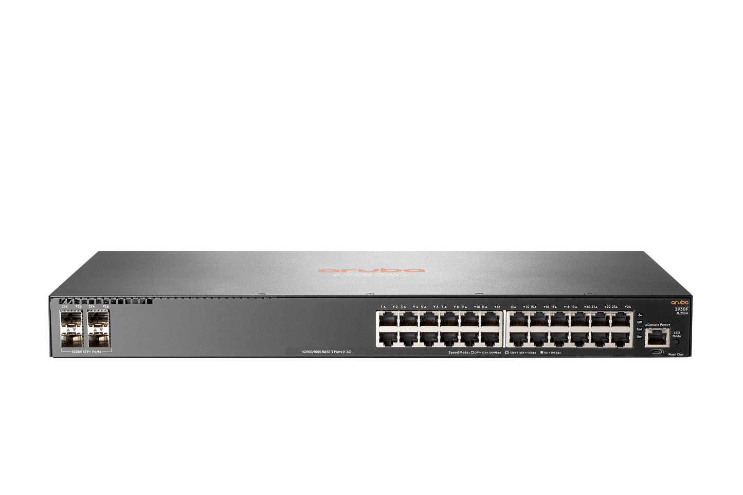 Aruba JL253A#ABG | 2930F 24G 4SFP+ L3 Managed Switch, 24 Gigabit Ports, 4 SFP+ Uplinks