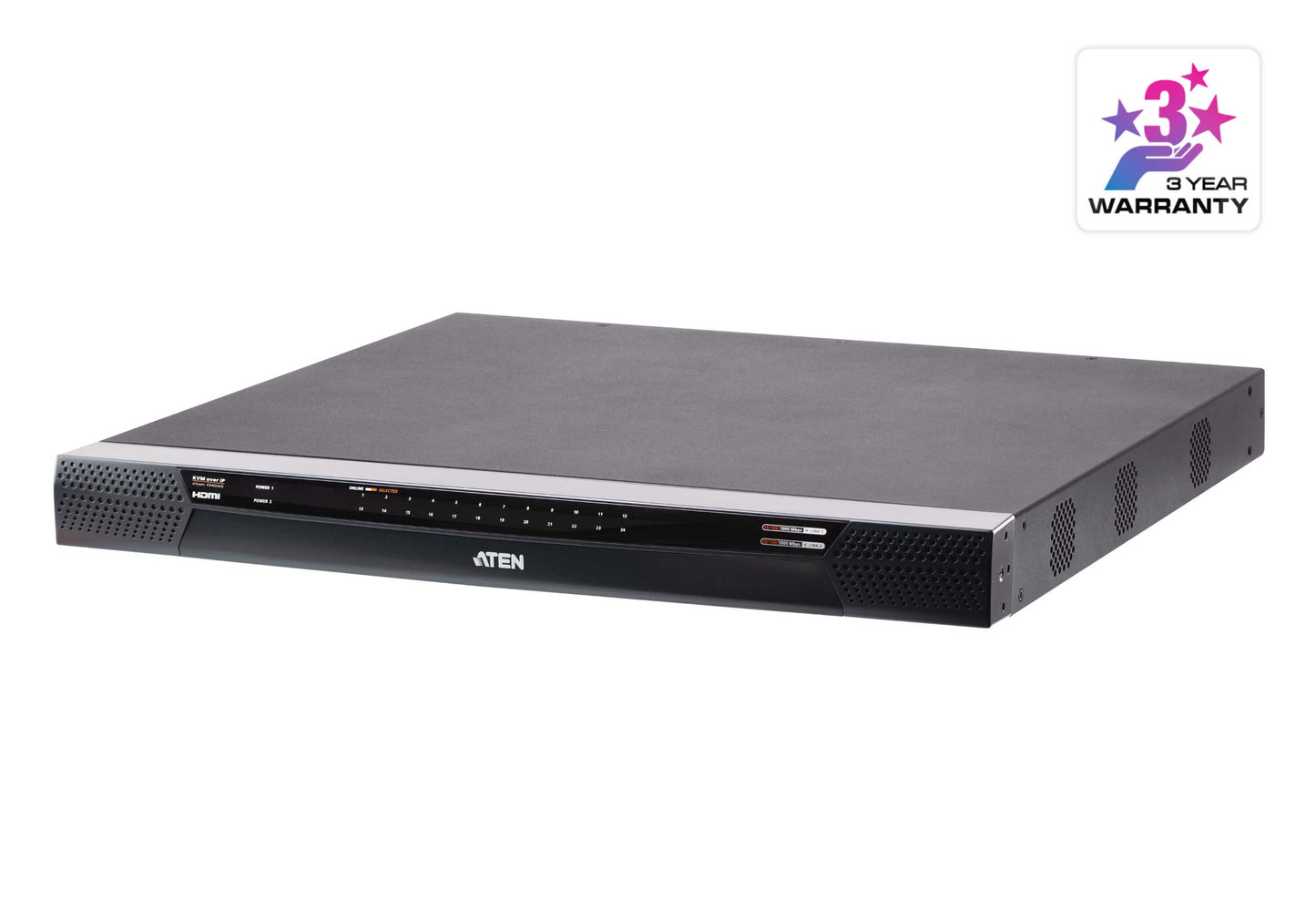 ATEN KN4024VB-AX-U | KN4024VB KVM over IP Switch, 24 x Cat5, 1 Local/4 Remote, Virtual Media