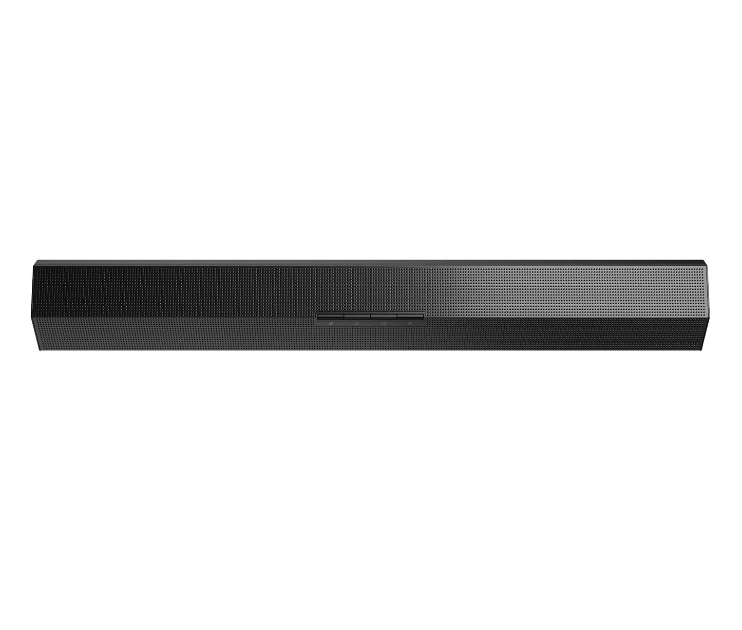 Black rectangular hp 32c42aa z g3 conferencing speaker bar with textured grille and center control panel for stereo audio