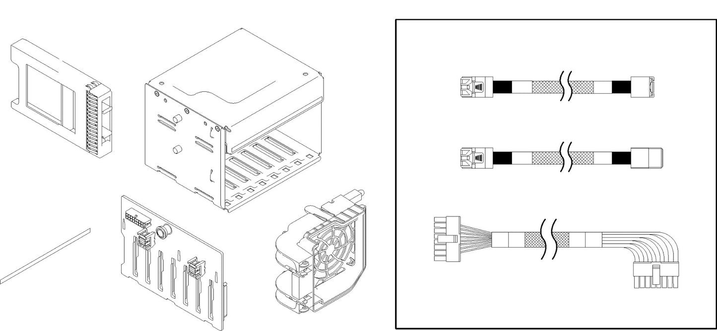 Lenovo 4M17A12788 | ThinkSystem ST250 3.5" SATA/SAS 4-Bay Backplane Kit