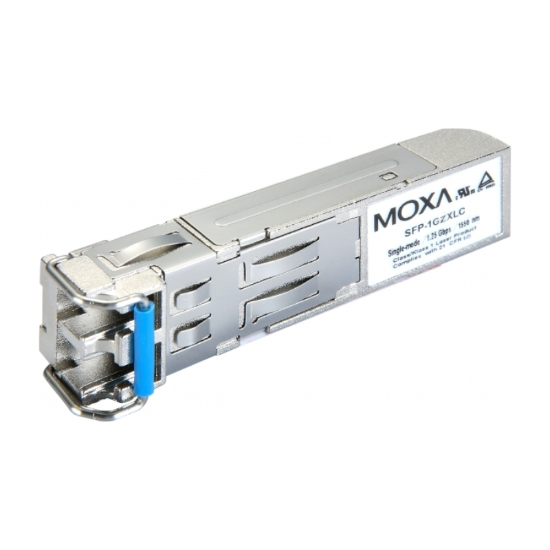 Moxa SFP-1GZXLC | 1-Port 1000BaseZX Gigabit Ethernet SFP Module, LC Connector, 80 km Range, 0-60°C Operating Temp