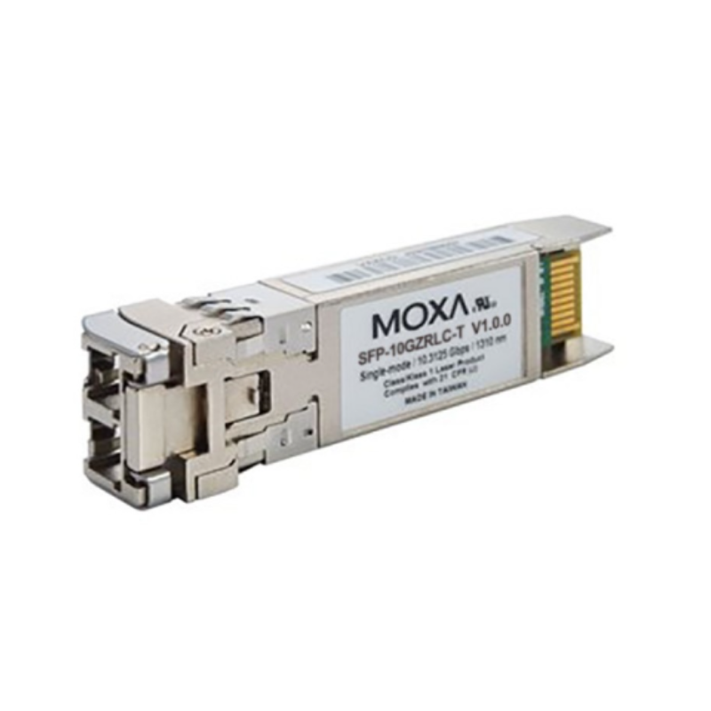 Moxa SFP-10GZRLC-T | 10GBase-ZR SFP+ Module, 1-Port, LC Connector, 80 km Range, -40 to 85°C, 10 Gigabit Ethernet, SFP-10G Series