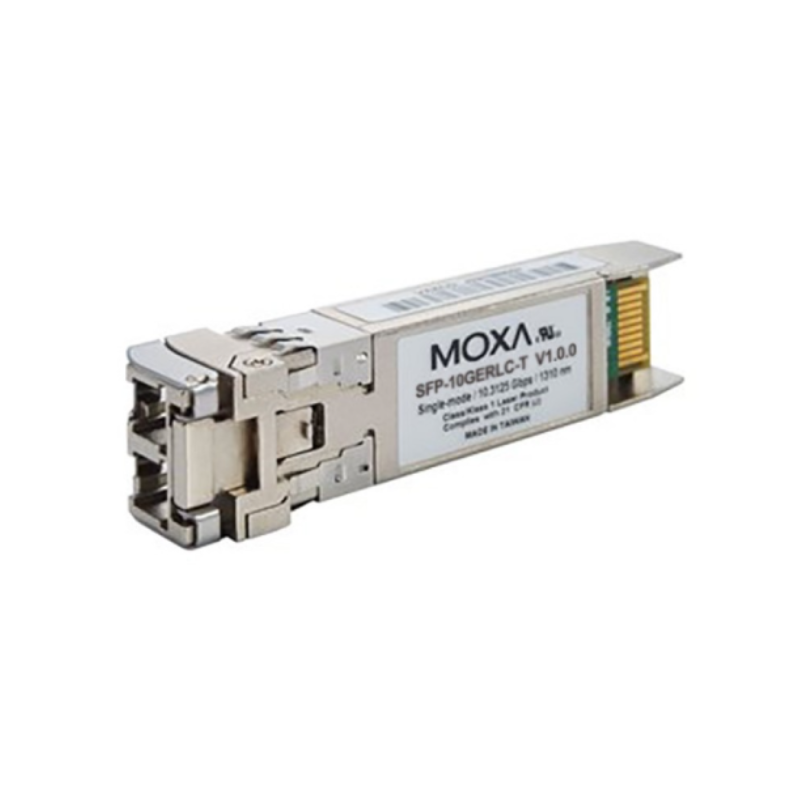 Moxa SFP-10GERLC-T | 10GBase-ER SFP+ Module, 1-Port, LC Connector, 40 km Range, -40 to 85°C, 10 Gigabit Ethernet, SFP-10G Series