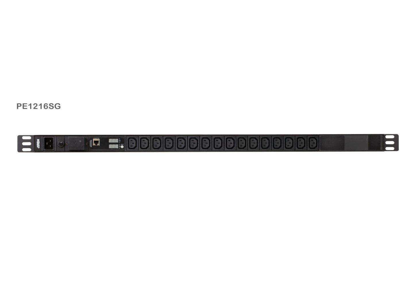 Black aten pe1216sg at g metered pdu with 16 outlets and network port 0u vertical power distribution unit