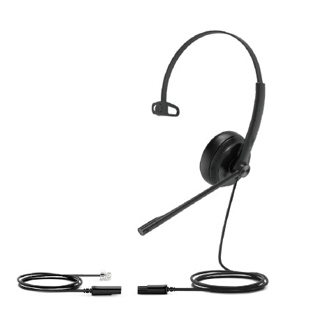 Yealink YHS34-M | YHS34 Mono | Wired Call Centre Headset, RJ9 QD, Noise-Cancelling Mic