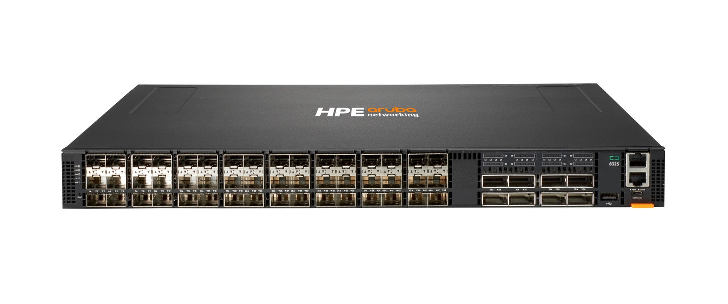 Aruba JL625A CX 8325 48x25G SFP28 8x100G QSFP28 L3 switch front view