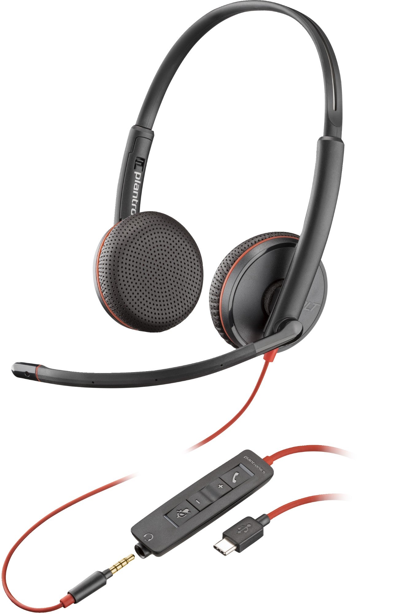 Poly 80S04A6 | Blackwire C3225 UC Stereo Corded Headset, 3.5mm & USB-C