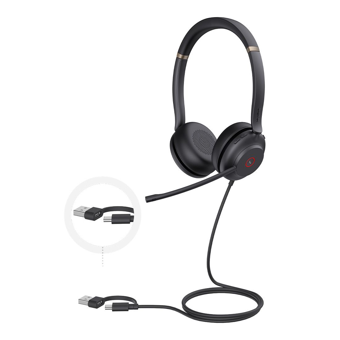Yealink UH37 Dual UC USB-C/A | USB Wired Headset, Dual USB-C/A, HD Audio, 35mm Speakers, Noise...
