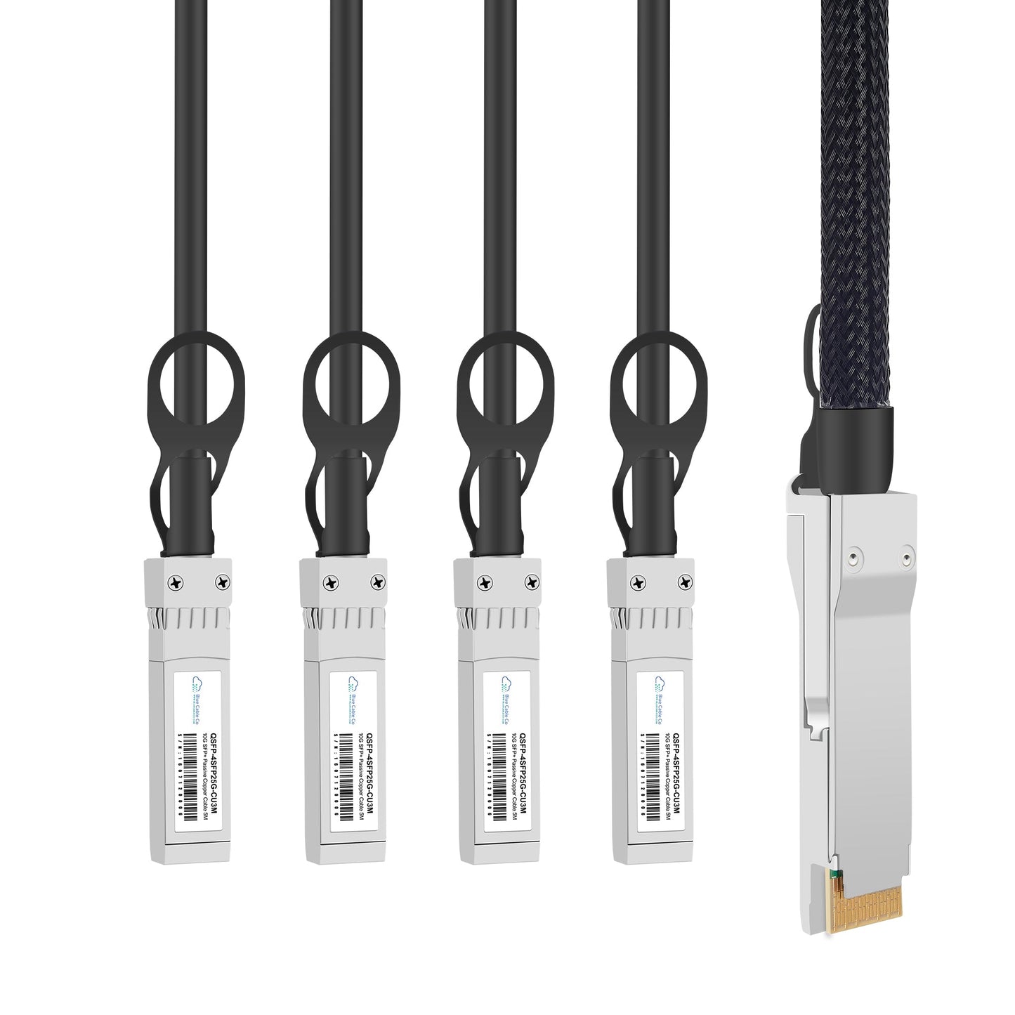 JL282A-BCC | Aruba Compatible 100GB QSFP to 4 x 25GB SFP25G Direct Attach Breakout Cable | 1M