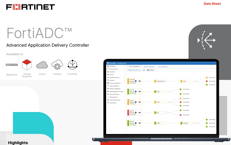 Fortinet FAD-VM04 Virtual ADC for VMware on sleek laptop interface