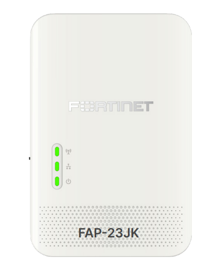 Fortinet FAP-23JK-N Wi-Fi 7 wall plate AP with green LEDs and grille