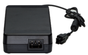 Arista PWR-150-ADP black rectangular PoE AC power adapter with coiled cable