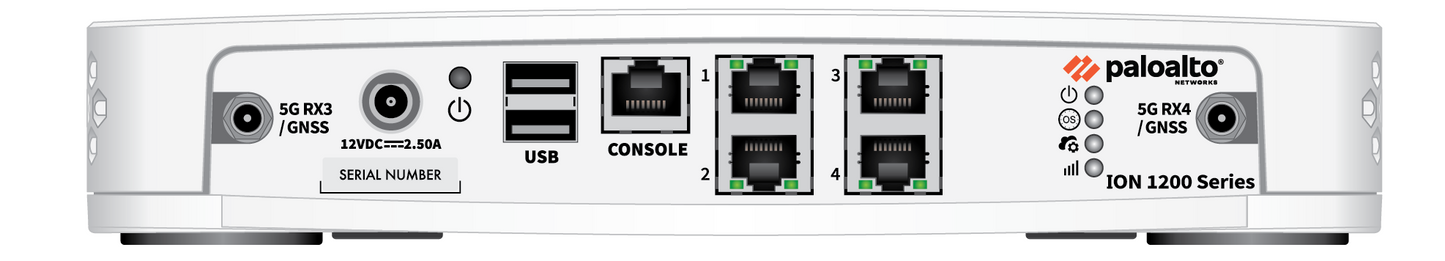 Palo Alto ION 1200 LTE appliance rear with ports and logo
