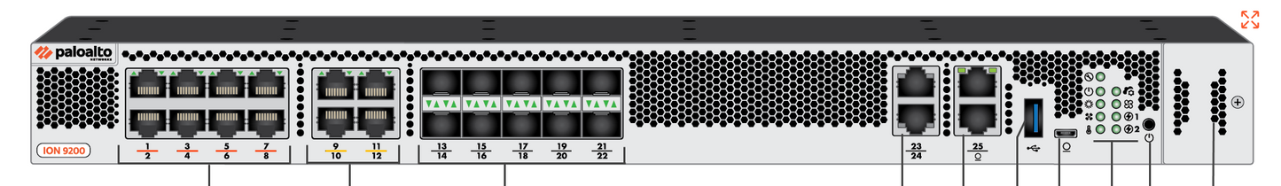 Palo Alto PAN-ION-9200 ION 9200 black network switch with ports